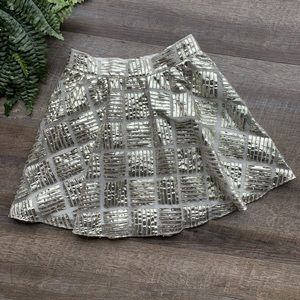 Alice + Olivia Silver Metallic Skirt